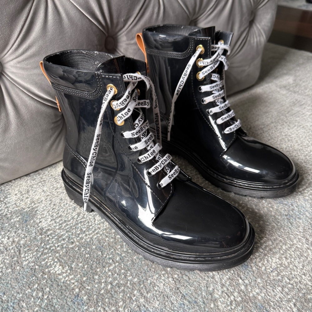 See By Chloe Black Rain Boots - Picture 6 of 7